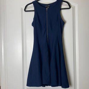 Aqua zip front fit & flare tank dress